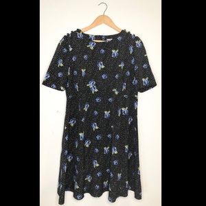 Asos Black Floral Dress SZ10